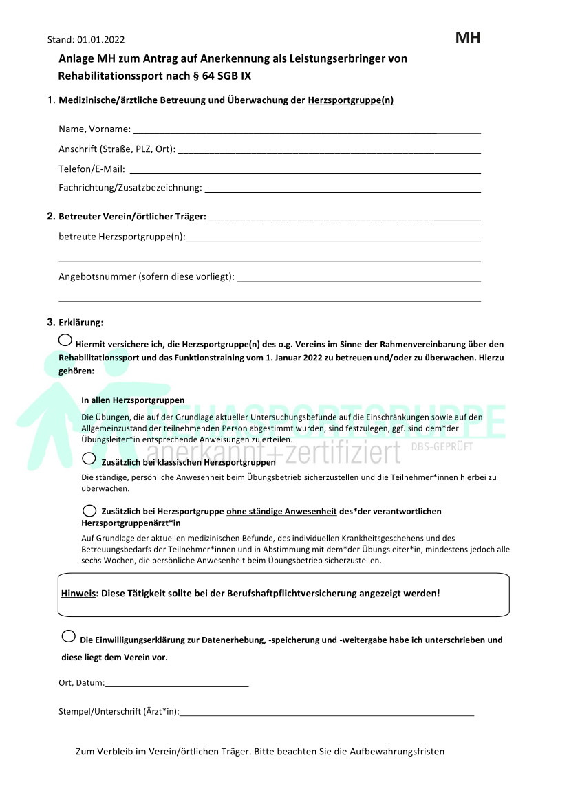 Erste Seite der PDF-Datei: Formular MH gültig ab 01.01.2022 ausfüllbar