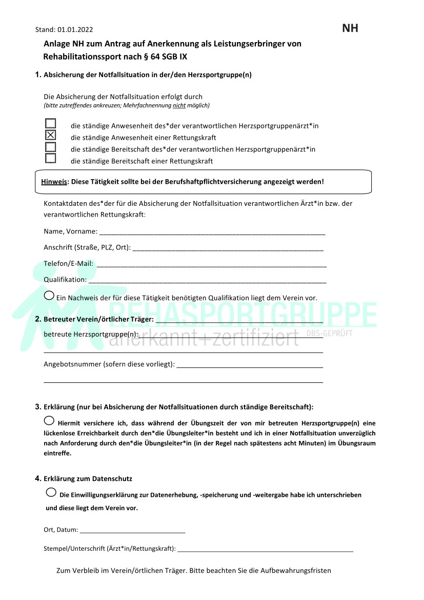 Erste Seite der PDF-Datei: Formular NH gültig ab 01.01.2022 ausfüllbar