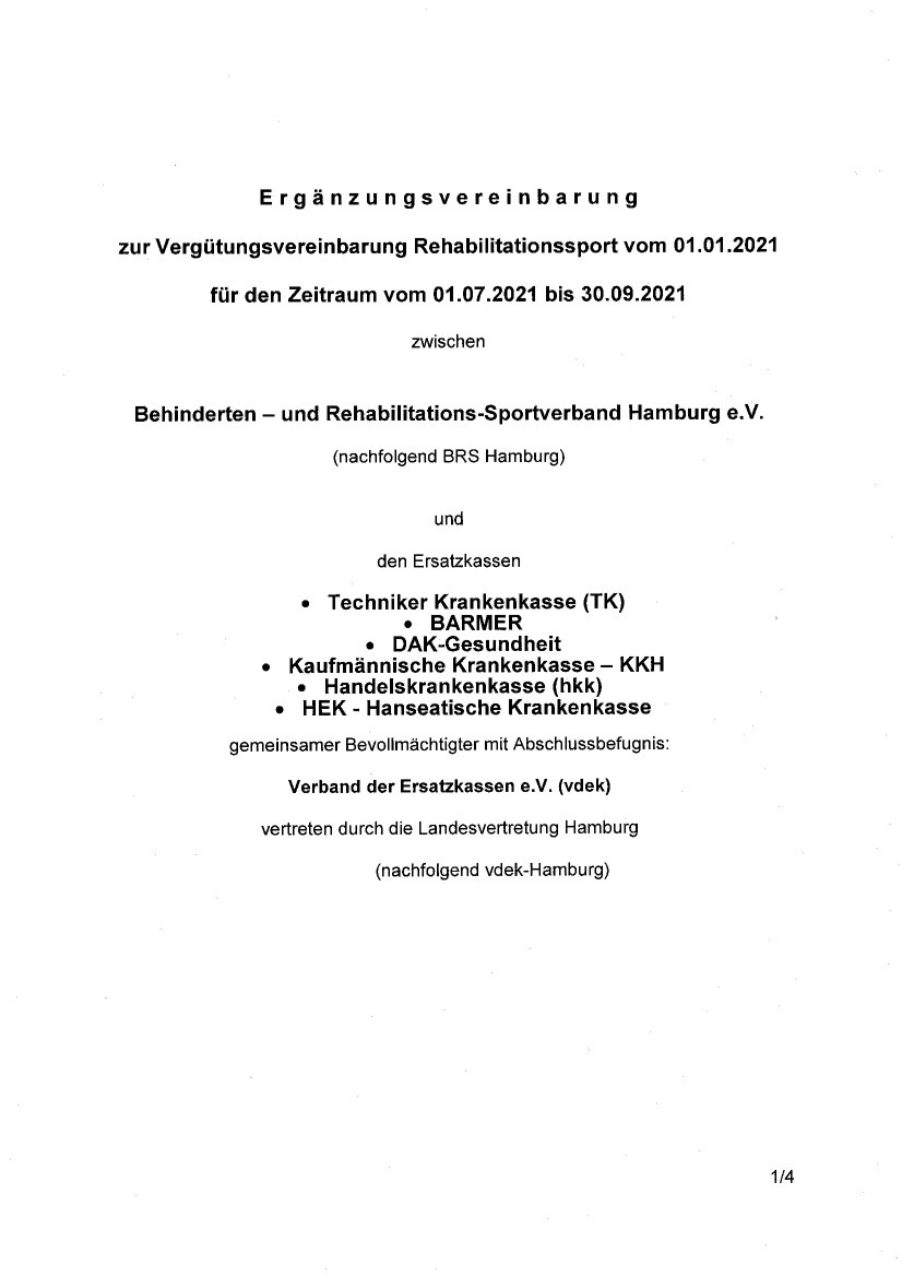 Erste Seite der PDF-Datei: Ergänzungsvereinbarung vdek-Hamburg 2021-07-01 bis 2021-09-30