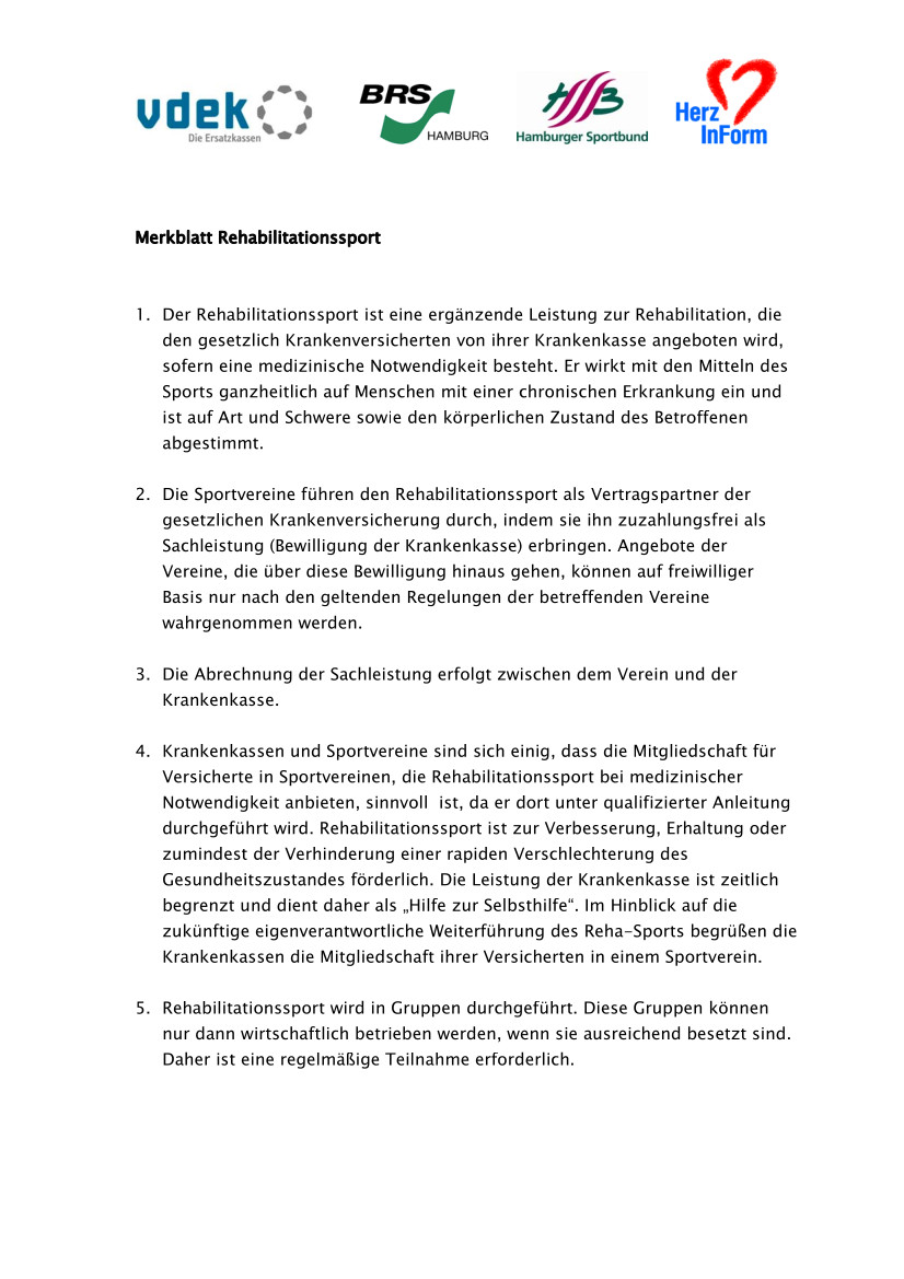 Erste Seite der PDF-Datei: Merkblatt Rehabilitationssport