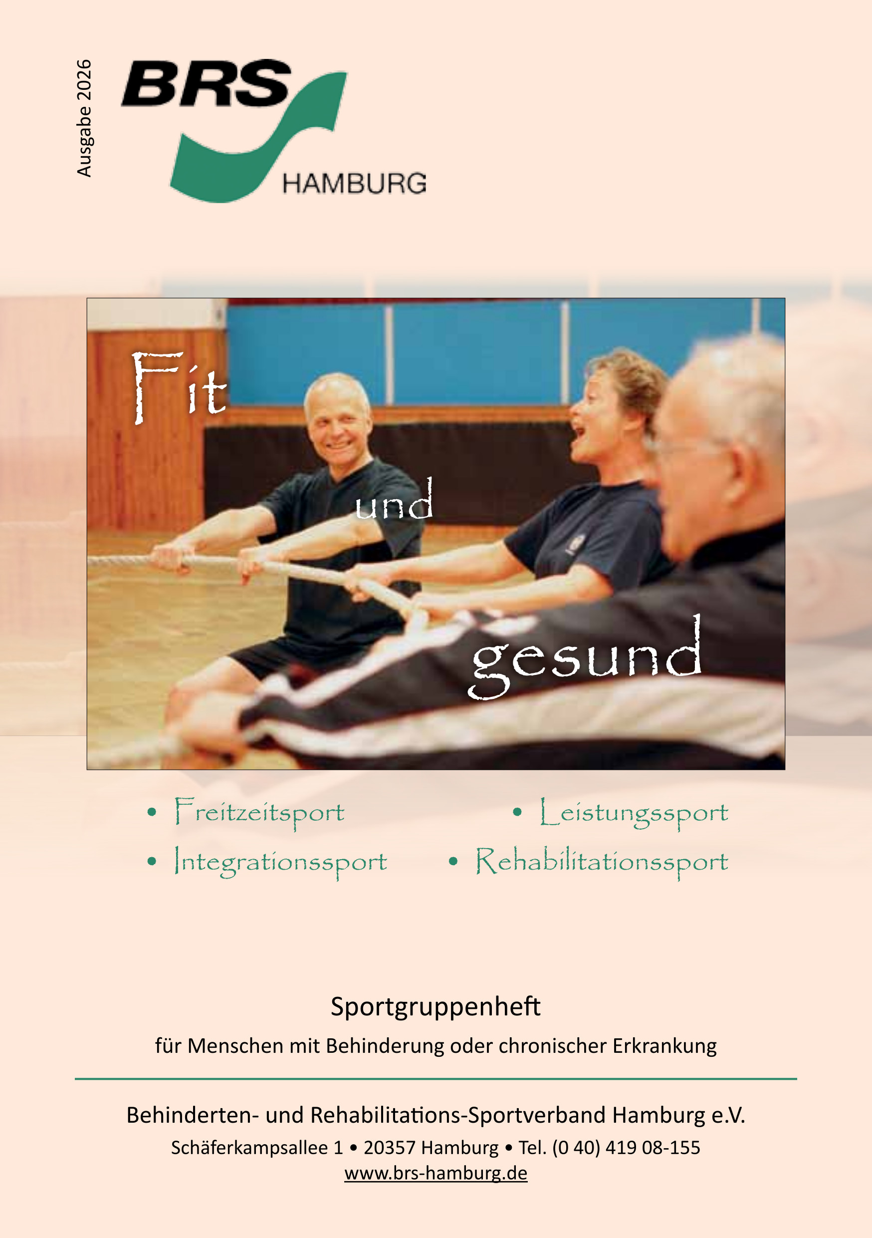 Titelseite des Sportgruppenhefts 2026