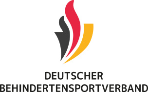 Neues Logo des DBS ab Dezember 2023 - Eine Olympische Fackel die aus schwarz, rot und gelb (gold) gebildet wird.