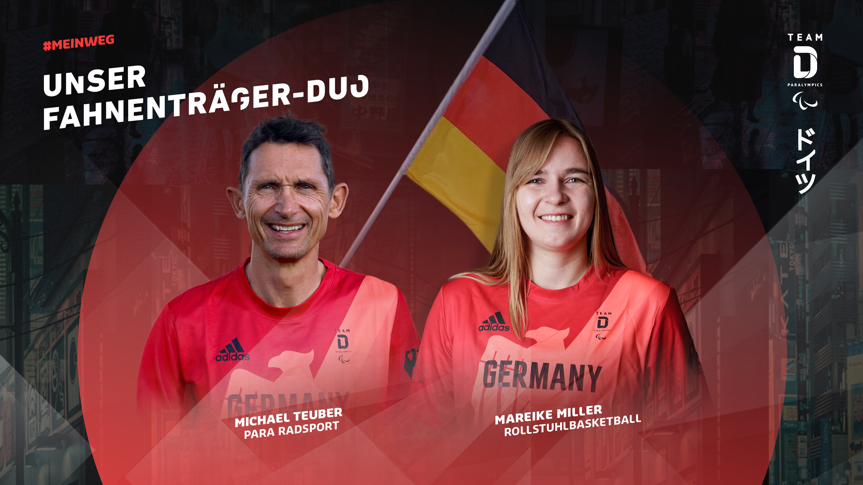 Das deutsche Fahnentraeger-Duo für die Paralympischen Spiele in Tokio | Foto: DBS